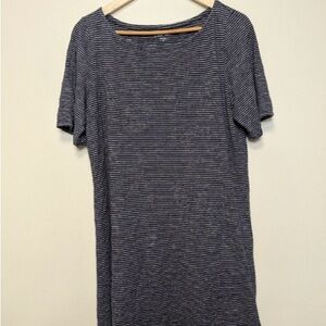 Eileen Fisher Striped soft Hemp Cotton T-Shirt casual oversized Dress Size L